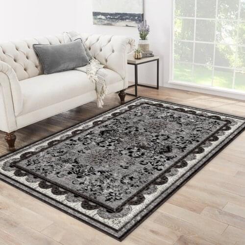 Grey black white color black shapes ethnic patterned carpet modern carpet living room carpet free shipping soft