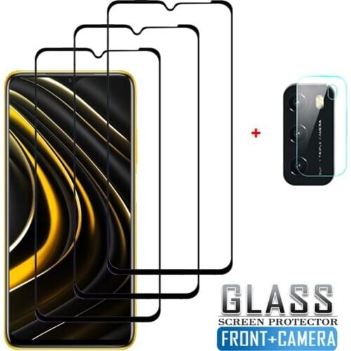 Tempered glass + camera protection for redmi 9 c glass xiaomi poco m3 screen protector xiaomi redmi 9c NFC glass film poco m3