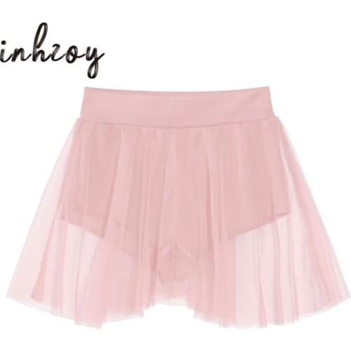 Women Mesh Ballet Skirt Girls Contemporary Lyrical Figure Skating Mini Shorts Skirt Female Stage Dance Costume