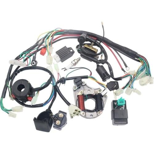 1Set Full Complete Electrics Wiring Harness CDI STATOR 6 Coil For Motorcycle ATV Quad Pit Bike 50 70 90 110 125cc Wiring Harness
