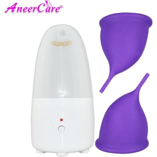 1Set AneerCare Menstrual Cup Sterilizer Medical Silicone For Women Coppetta Mestruale Vaginal Cups Menstrual Cup Cleaning Kit
