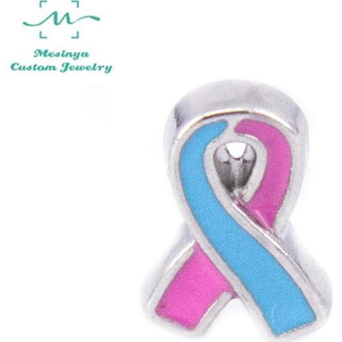 10pcs Pregnancy/Infancy Loss Ribbon Awareness Custom Floating Charms For Glass Locket
