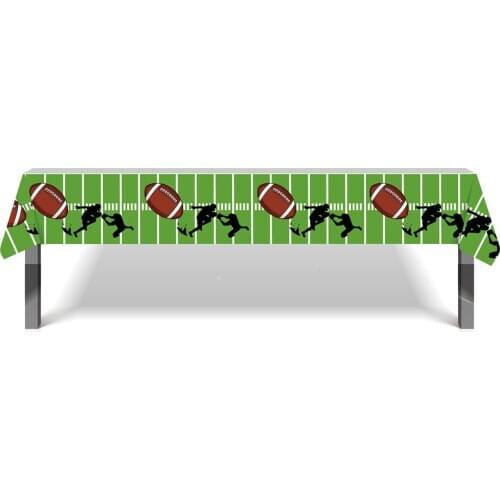 130*220cm Football Tablecloth Baby Shower Disposable Tablecover Kids Football Party Favors Happy Birthday Party Decorations