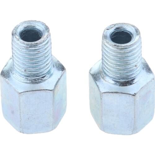 2x Motorcycle Rearview Mirror 10mm LH To 10mm RH Screw - Silver