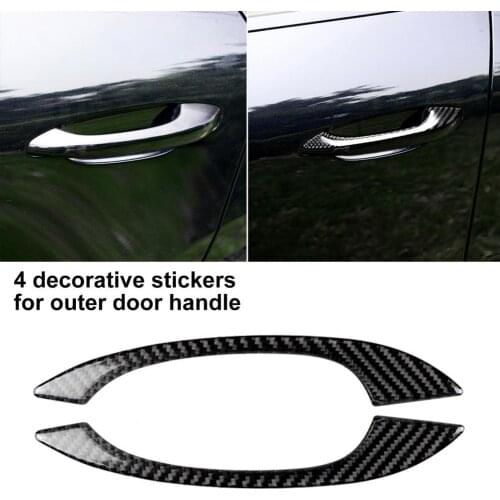 4Pcs Door Handle Sticker Waterproof Strong Sticky Carbon Fiber External Door Handle Decor Sticker for Porsches Macan 2014-2021