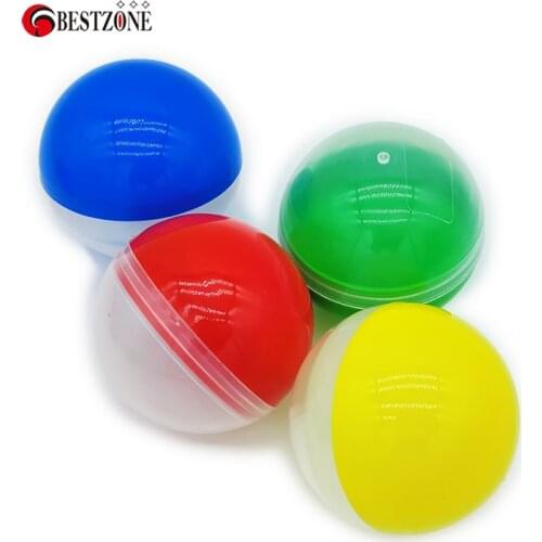50Pcs/Lot D75MM Half Transparent And Colorful Empty Plastic Toy Capsules Round Egg Balls For Kids Gift Or Vending Machine