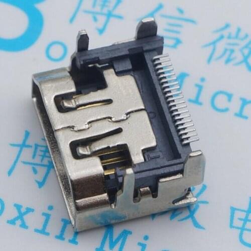 50PCS/Lot SMD HDMI Female Jack connector 19PIN 180 Degrees 19P A Type