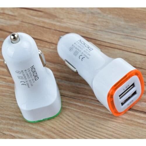 Dual USB Car Charger Aluminium Alloy Dual-Port Car Charger Rapid-Charge Durable For i Pad Smart Mobile Cell Phone