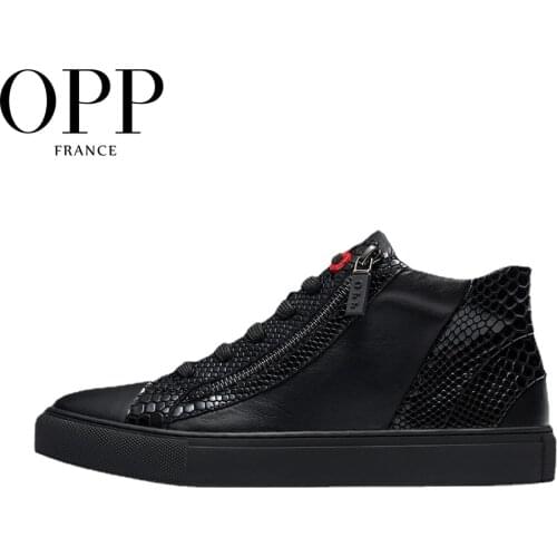 OPP Ankle Boots Mens Shoes Zip Breathable Leather Mixed Color Shoes Hip-hop Casual Mens Skate Zipper Boots Platform Boots