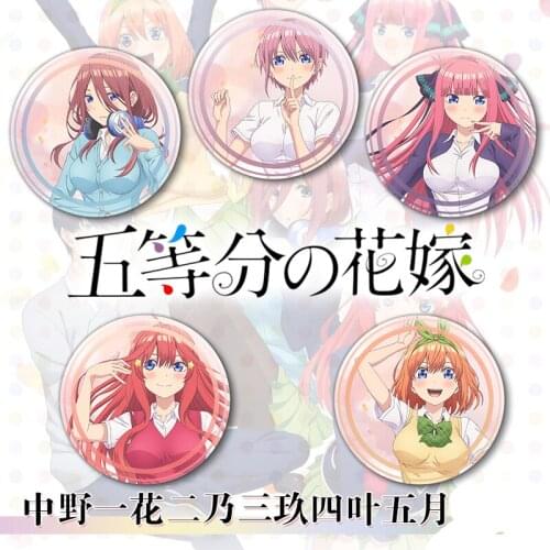 Brdwn The Quintessential Quintuplets Nakano Ichika Nino Miku Yotsupa Itsuki Cosplay Badge