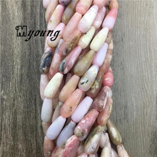 6*16mm Hot Sale Pink Opal Stone Beads, Smooth Teardrop Shape Opal Quartz Beads, 15.5" Strand Jewelry Making Findings , MY1594