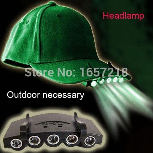 Head Lamp 5 LED Head Light Fishing Camping Hunting Hiking Hat Torch Hunt Cap New Type ~no Hat~#LRT15261# 1PCS/Lot