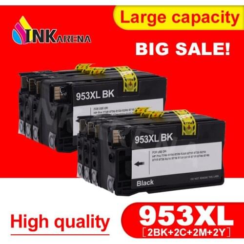 INKARENA 2 Pack For HP 953XL 953 XL BK C M Y Full Ink Cartridge For HP OfficeJet Pro 8210 8720 8730 8740 8710 P55250dw Printer
