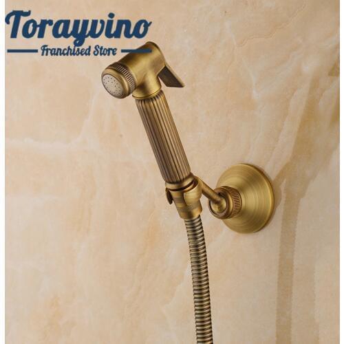 Torayvino bidet shower bathroom anal clean Brass Antique Brass bidet tap Wall Mounted taps bidet faucets Cold & Hot mixer tap