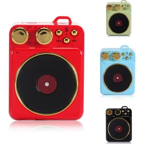 The Best Gift Portable Retro Bluetooth Speaker Atomic Record Player Stereo Speaker Support TF Card For iPhone Xiaomi Mao king