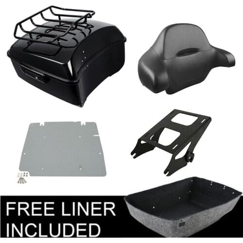 Motorcycle 13.7" King Pack Trunk Backrest Mount Rack For Harley Tour Pak Road King Street Glide Electra Glide 2014-2020