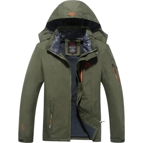 Mens Casual Windbreaker Jackets Spring Autumn Outdoor Waterproof Windproof Hooded Coats Plus Size 8XL Mountain Fleece Jacket