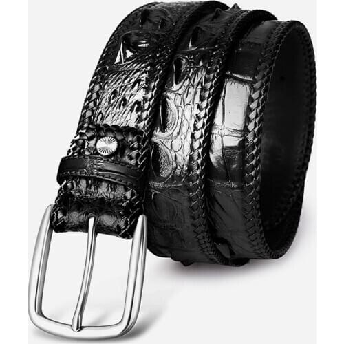 Men belt leather genuine crocodile skin mens belts luxury mens belts for jeans leather belt men/male cinturones para hombre 6359