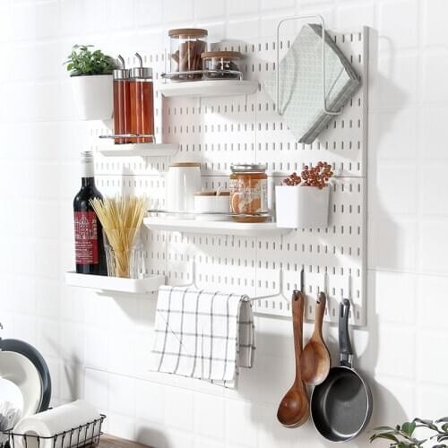 Wall Shelf Free Punch Accessories Hook Brush Holder Box Decoration Kitchen Toilet Bathroom Home Multifunctional Butler Storage