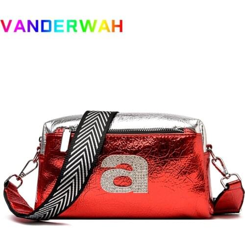 New Luxury Designer Trend Bag Fashion Panelled Bright Pu Leather Shoulder Bags for Women 2021 Casual Ladies Small Crossbody Bag