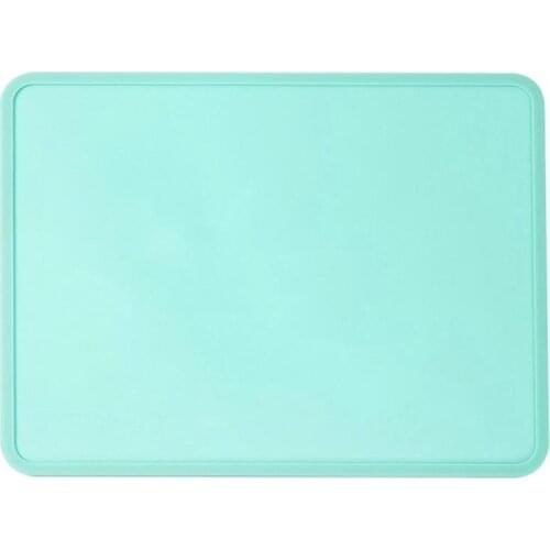 Dining Placemat Waterproof Heat Insulation Silicone Thicken Anti-slip Dinner Table Placemat for Kids Household Supplies Blue