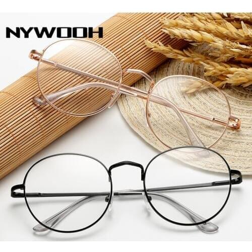 NYWOOH Finished Myopia Glasses Women Men Round Eyeglasses Short-sighted Student Eyewear -1.0 1.5 2.0 2.5 3.0 3.5 4.0