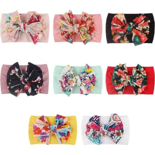 8pcs Baby Girl Headband Infant Hair Accessories Floral Bows Newborn Headwear Rabbit Ear Headwrap Gift Toddlers Bandage Ribbon