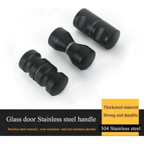 304 Stainless steel Bathroom Door knob cabinet pull round small single hole handle shower room pull glass door handle black