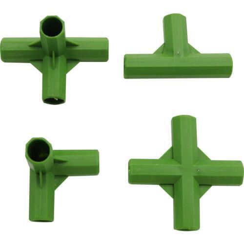 Plant Stakes Edging Corner Connectors Garden Climbing Plants Bracket Awning Pole Pipe joint 3-way 4-way Connector 8 Pcs