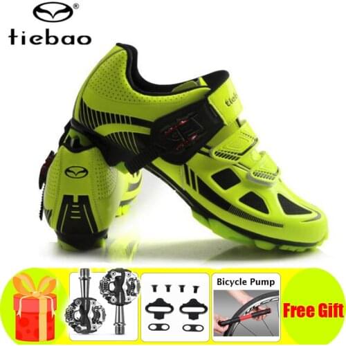 Tiebao Cycling Shoes SPD Pedal Set Sapatilha Ciclismo Mtb Men Sneakers Self-locking Chaussure Vtt Bicycle Racing Bike Shoes