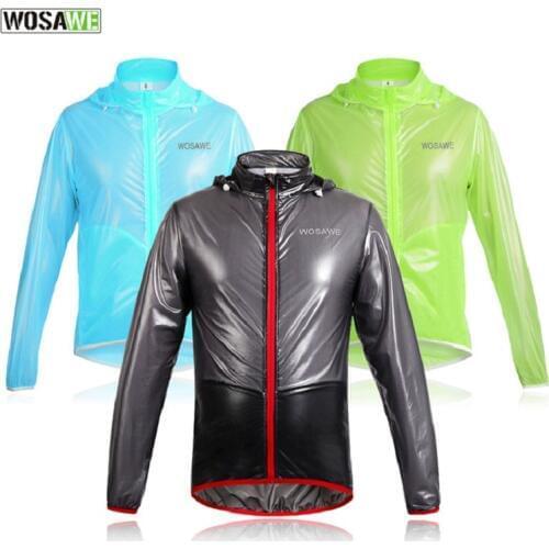 WOSAWE New Cycling Raincoat Waterproof Bike Bicycle Reflective Jacket Cycle Long Rain Dust Wind Coat roupa ciclismo