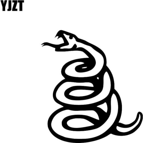 YJZT 13.7CM*14.7CM Minimalist Snake Cool Artistic Vinyl Decal Dazzling Car Sticker Black/Silver C19-1032
