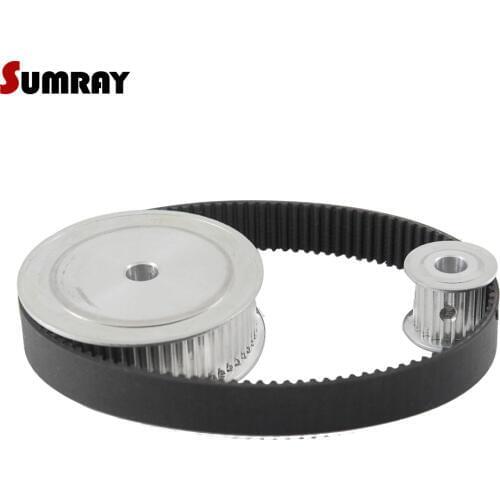 SUMRAY 3M Timing Pulley Belt Kit 3M 15T 60T 16mm Belt Width Reduction 1:4 HTD3M 318 Timing Belts For 3D Printer Parts