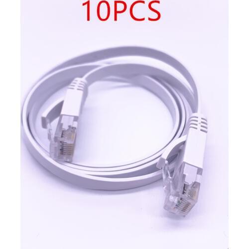 10/20/30/40/50/100 PCS 1m/3feet Cable CAT6 Flat UTP Ethernet Network Cable RJ45 Patch LAN Cable White Color