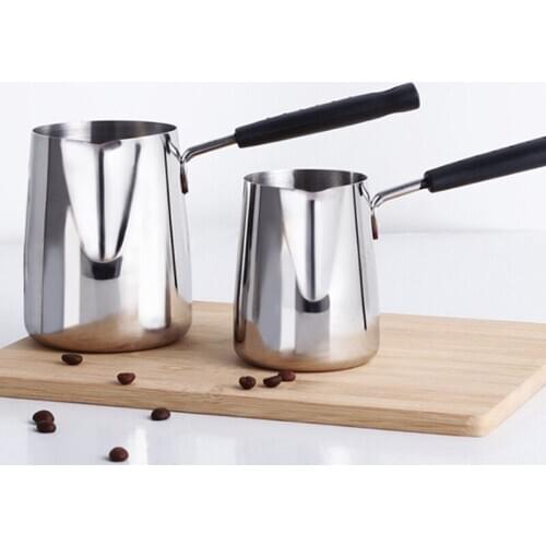 304 Coffee Pot Long Handle Wax Melting Pot DIY Candle Soap Melting Pot Stainless Steel Coffee Latte Cup Latte Milk Frothing Cup