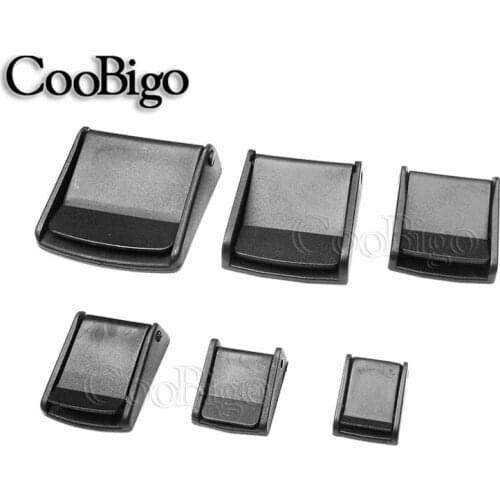 5pcs Cam Buckles Toggle Clip Straps Clamp Webbing for Backpack Belt Luggage Accessories Black Plastic 15mm 20mm 25mm