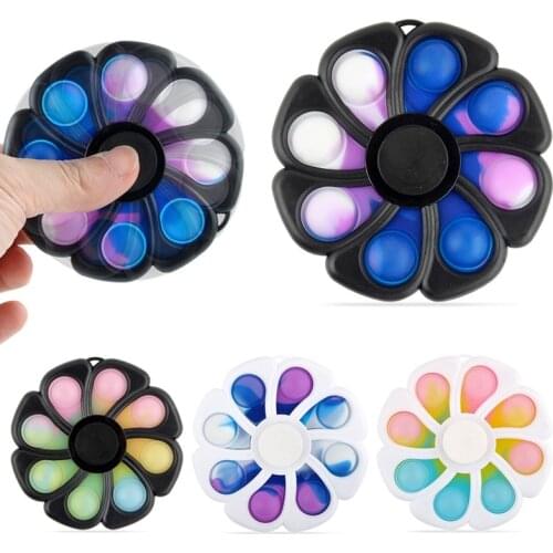 Eight-leaf Finger Spinner Stress Reliever Toy for Adult Mini Sensory Toy Toddler Kids Early Educational Brain Development Toys