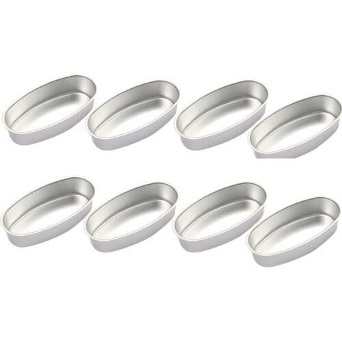 8Pcs Oval Cheesecake Pan Meatloaf Bread Mold Non-Stick Aluminum Baking Baking Suitable for Oven and Instant Pan