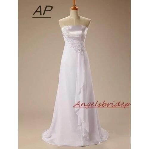 ANGELSBRIDEP Vestido De Noiva Wedding Dresses Simple Formal Applique Chiffon High Quality Brautkleid A-Line Bride Gown