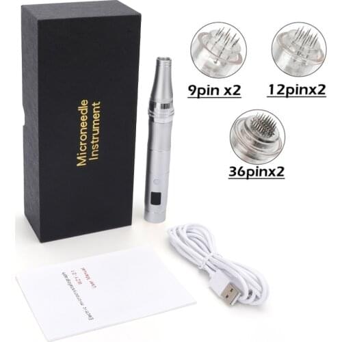 Wireless Dr Pen with 6pcs Needles Derma Pen Rechargeable Wireless Anti-Aging Facail Scar Acne Wrinkle Removal Skin Care Tools