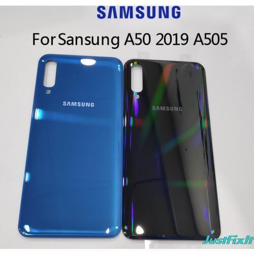For SAMSUNG Galaxy A50 2019 SM-A505F A505 A505F Housing Case Back Battery Cover Door Rear Glass Replace Battery Cover