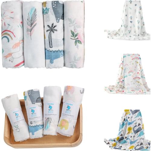 Newborn Organic Cotton Bamboo Baby Blanket Muslin Kids Swaddle Blanket Infant Muslin Bath Towel Baby Swaddle Wrap Quilt