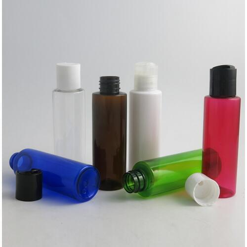 24 x 100ml Travel Refillable Lotion Cream Plastic Bottle With Swing Cover 100cc Square Shoulder Dispensing Cosmetic Bottle