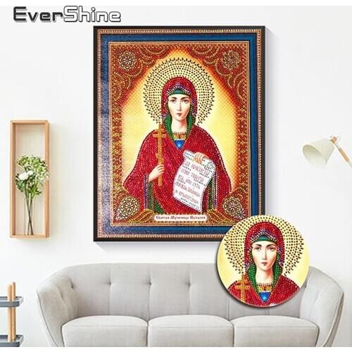 EverShine DIY Religion Special Shape Diamond Painting Partial Round Mosaic Icon Diamond Embroidery Cross Stitch Diamond Art