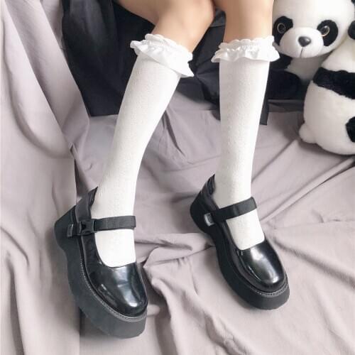 High Quality Lolita Stockings Women Thigh High Knee Socks Woman Warm Cotton Long Stockings Girls Dress Calcetine Medias