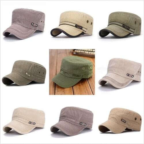 NEW Mans Cap Womens Cap Embroidery Cotton Military Vintage Mens Flat Camouflage Cap male Leisure Summer Adjustable