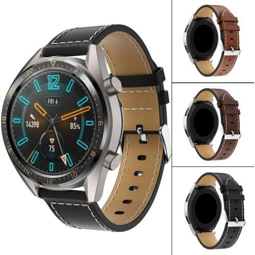 For Huawei Watch GT 2 2e Leather Band Honor magic Watch 2 46mm 22mm Watch Strap Bracelet Watchband For Huami Amazfit gtr2 gtr