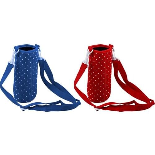 500ML Water Bottle Waterproof Pouch Shoulder Strap Cover Red