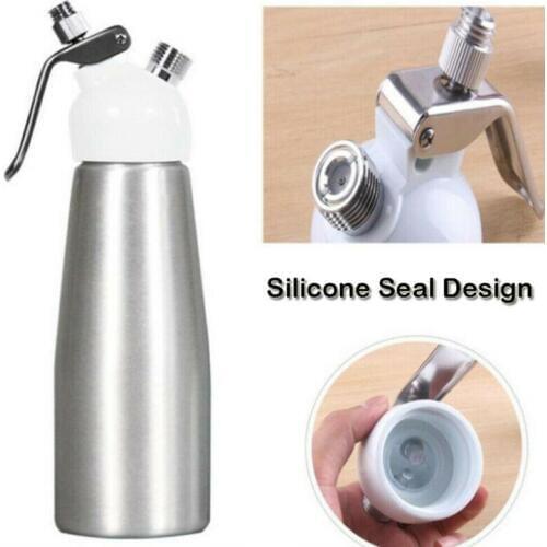 Kitchen 250mL Whipped Dessert Tools Cream Dispenser Aluminum Whipper Foam Maker +3 Nozzles Black White