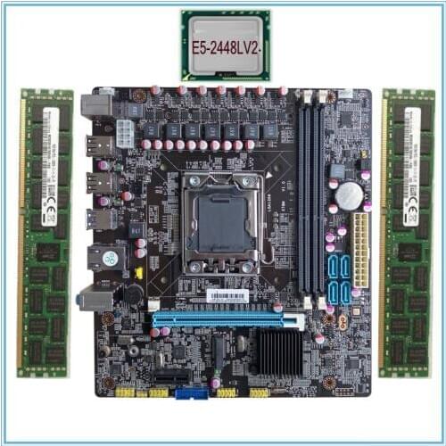 Mainboard New Desktop Motherboard X78 LGA 1356 with E5-2448LV2 + 32G(16G*2)RAM set M.2 ddr3 ecc ram port 32G USB3.0 M ATX